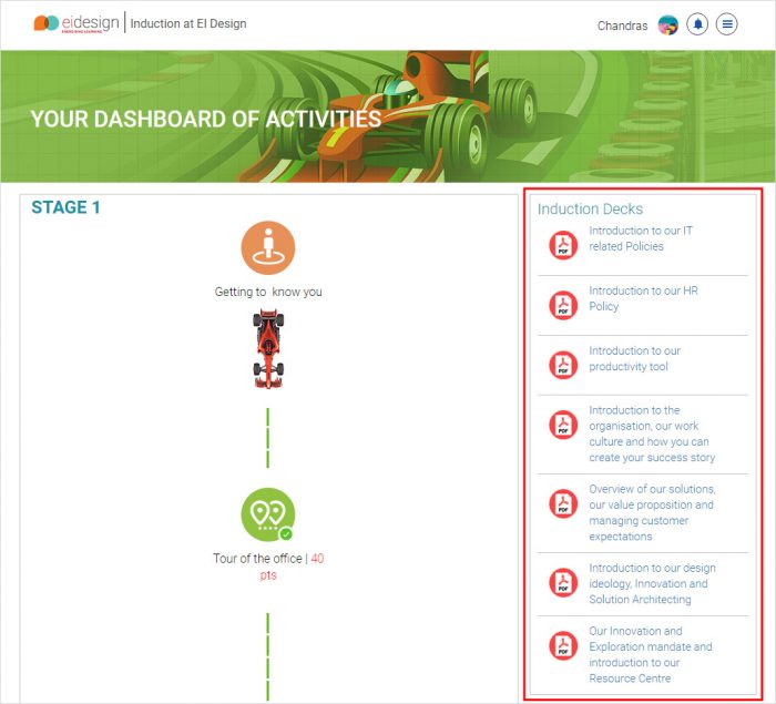 Induction Portal - ILT Session documents