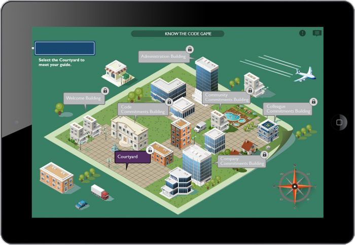 Example 1: Gamification in Compliance Training (Code of Conduct and Business Ethics) - Gamified Map